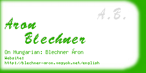aron blechner business card
